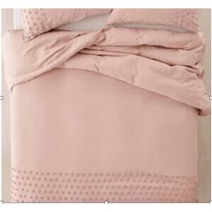 Urban Outfitters Tufted Dot Duvet Cover Sand Pink Full To Queen 164" x 82" Boho